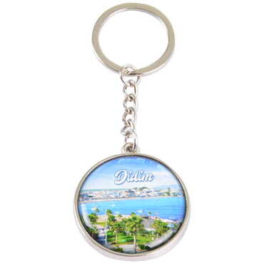 Didim Themed Metal Double Face Round Keychain 40x95 mm - 5