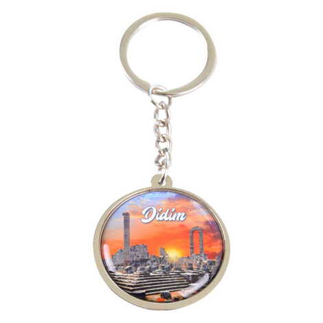 Didim Themed Metal Double Face Round Keychain 40x95 mm - 7