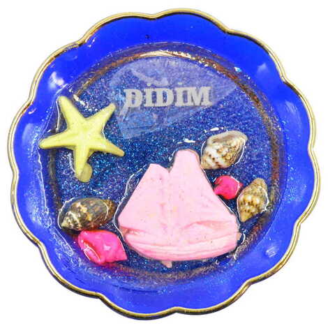 Didim Themed Transparent Polyester Plate Shaped Fridge Magnet - 4