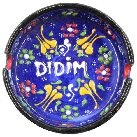 Didim Themed Turkish Ceramic B Serie Ashtray Medium Size - 6