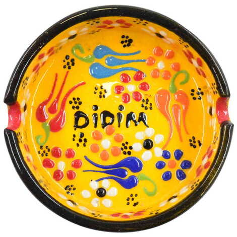 Didim Themed Turkish Ceramic B Serie Ashtray Medium Size - 7