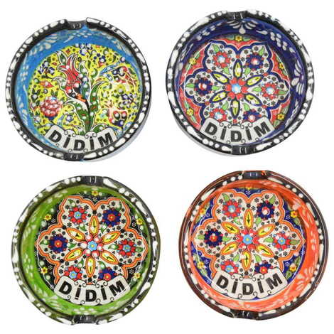 Didim Themed Turkish Ceramic Special Relief Ashtray Small Size - 3