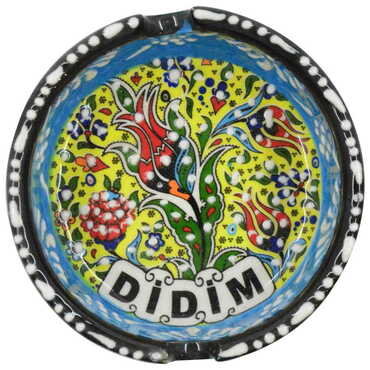 Didim Themed Turkish Ceramic Special Relief Ashtray Small Size - 4