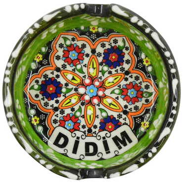 Didim Themed Turkish Ceramic Special Relief Ashtray Small Size - 7