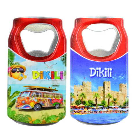 Dikili Themed Customised UV Printed Coca Cola Bottle Shape Plastic Base Bottle Opener 43x80 mm - 2