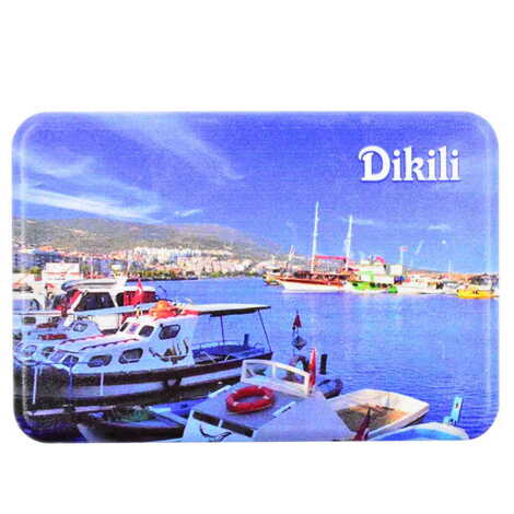 Dikili Themed Customised UV Printed Plastic Base Rectangle Fridge Magnet 80x50 mm - 5