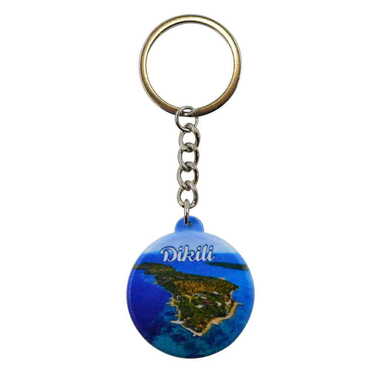 Dikili Themed Customised UV Printed Plastic Base Square Keyring 38x100 mm - 4