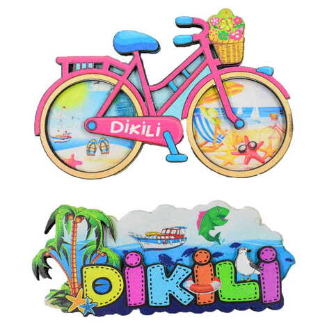 Dikili Themed Wooden Customised 2D Souvenir Fridge Magnet - 2