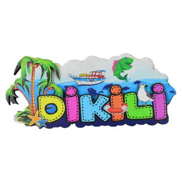 Dikili Themed Wooden Customised 2D Souvenir Fridge Magnet - 3