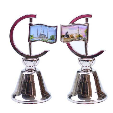 Edirne Themed Collectible Souvenir Double Face Metal Spinner Flag Bell 44x96 mm - 3