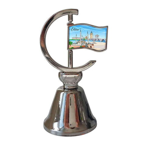 Edirne Themed Collectible Souvenir Double Face Metal Spinner Flag Bell 44x96 mm - 5