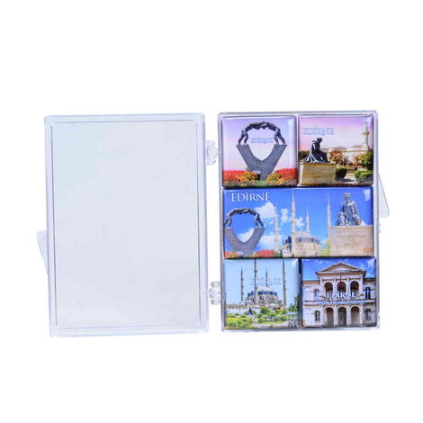 Edirne Themed Epoxy Dome Souvenir Fridge Magnet Set of 5 pcs - 2