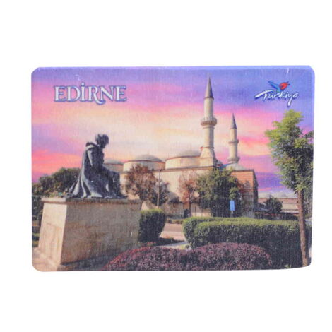 Edirne Themed Wooden Uv Printed Souvenir Fridge Magnet 93x68 mm - 9