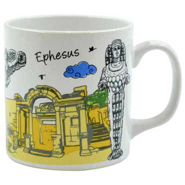 Ephesus Themed Custom Printed Ceramic Coffee Mug 82x90 mm - 5