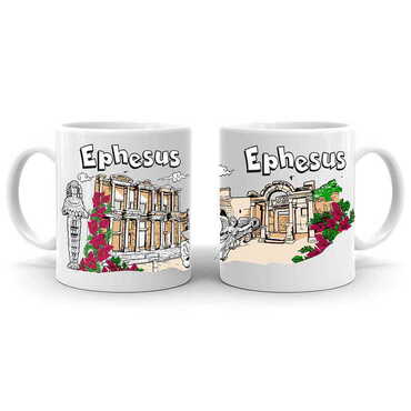 Ephesus Themed Custom Printed Ceramic Coffee Mug 82x90 mm - 6