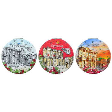 Ephesus Themed Custom Printed Round Pocket Mirror - 3