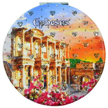 Ephesus Themed Custom Printed Round Pocket Mirror - 5