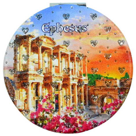 Ephesus Themed Custom Printed Round Pocket Mirror - 5