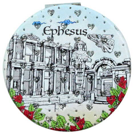 Ephesus Themed Custom Printed Round Pocket Mirror - 7