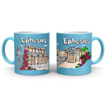 Ephesus Themed Customised Serigraphy Printed Ceramic Mug 82x90 mm - 6