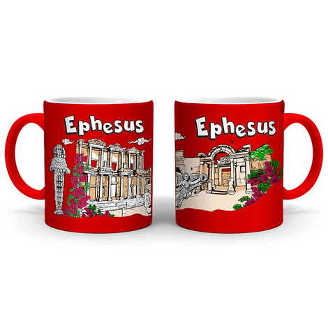 Ephesus Themed Customised Serigraphy Printed Ceramic Mug 82x90 mm - 7