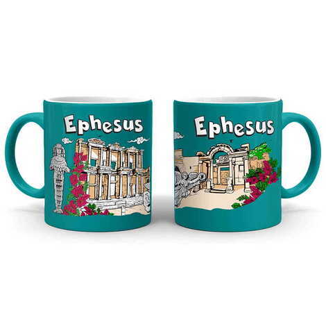 Ephesus Themed Customised Serigraphy Printed Ceramic Mug 82x90 mm - 11