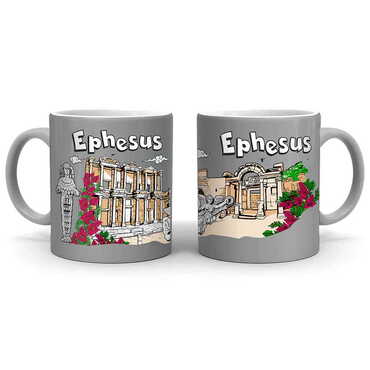 Ephesus Themed Customised Serigraphy Printed Ceramic Mug 82x90 mm - 14