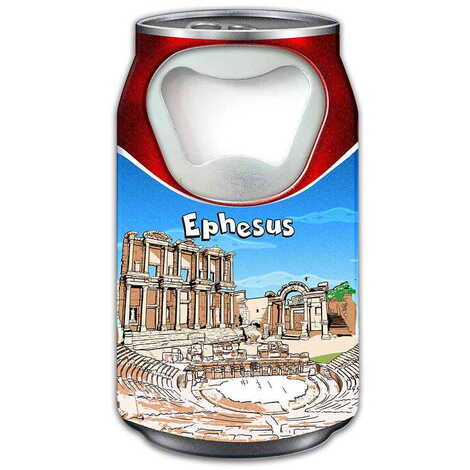 Ephesus Themed Customised UV Printed Coca Cola Bottle Shape Plastic Base Bottle Opener 43x80 mm - 3