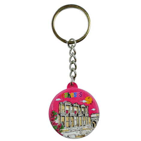 Ephesus Themed Customised UV Printed Plastic Base Square Keyring 38x100 mm - 3