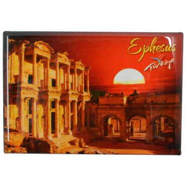 Ephesus Themed Epoxy Dome Rectangle Souvenir Fridge Magnet 80x55 cm - 4