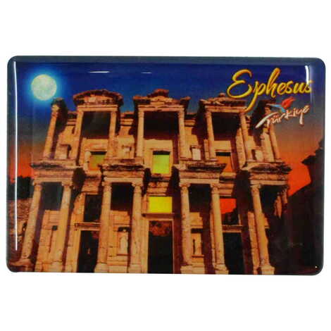 Ephesus Themed Epoxy Dome Rectangle Souvenir Fridge Magnet 80x55 cm - 5