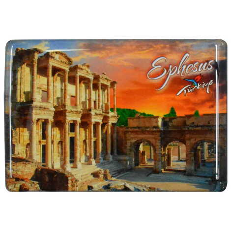 Ephesus Themed Epoxy Dome Rectangle Souvenir Fridge Magnet 80x55 cm - 6