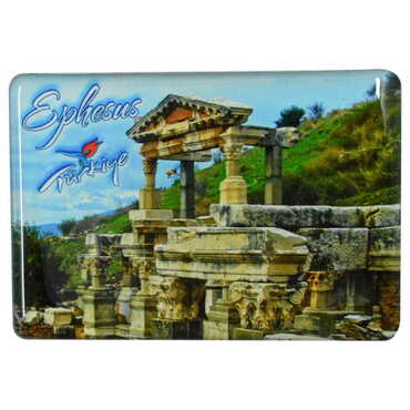 Ephesus Themed Epoxy Dome Rectangle Souvenir Fridge Magnet 80x55 cm - 7