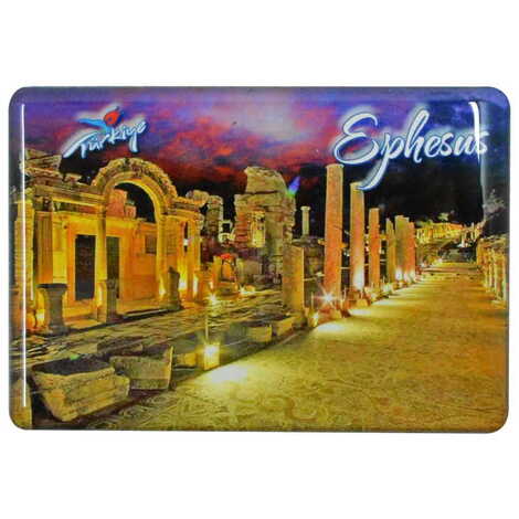 Ephesus Themed Epoxy Dome Rectangle Souvenir Fridge Magnet 80x55 cm - 8