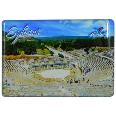 Ephesus Themed Epoxy Dome Rectangle Souvenir Fridge Magnet 80x55 cm - 9