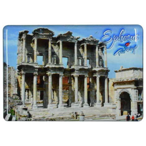 Ephesus Themed Epoxy Dome Rectangle Souvenir Fridge Magnet 80x55 cm - 14