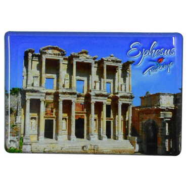 Ephesus Themed Epoxy Dome Rectangle Souvenir Fridge Magnet 80x55 cm - 17