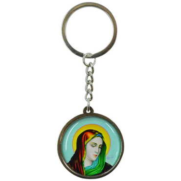 Ephesus Themed Metal Double Face Round Keychain 40x95 mm - 9