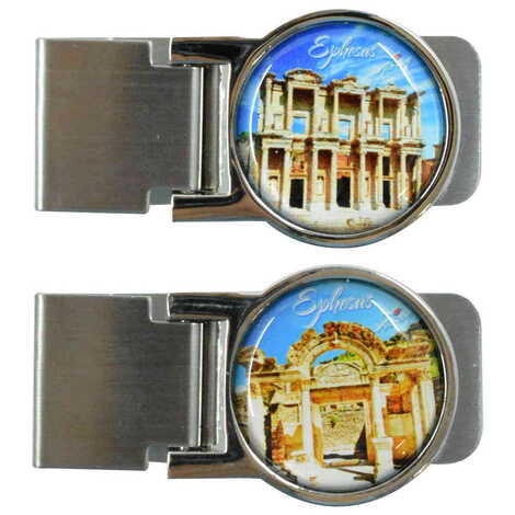 Ephesus Themed Metal Money Clip - 6