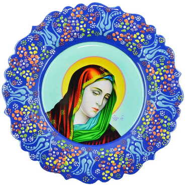 Ephesus Themed Turkish Ceramic Plate With Epoxy 25 Cm - 7