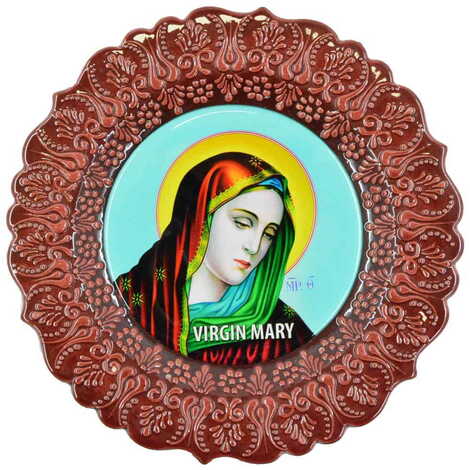 Ephesus Themed Turkish Ceramic Plate With Epoxy 25 Cm - 9