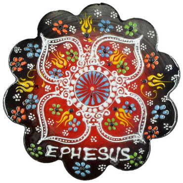 Ephesus Themed Turkish Ceramic Relief Trivet Big Size - 6