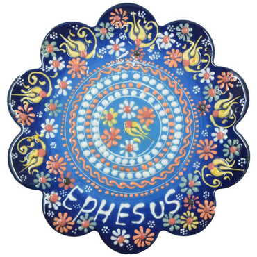 Ephesus Themed Turkish Ceramic Relief Trivet Big Size - 7