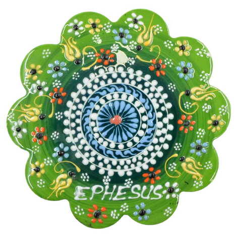 Ephesus Themed Turkish Ceramic Relief Trivet Big Size - 8