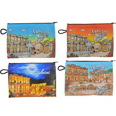 Ephesus Themed Turkish Woven Wallet 113x80x8 mm - 2