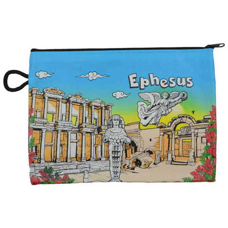 Ephesus Themed Turkish Woven Wallet 113x80x8 mm - 3