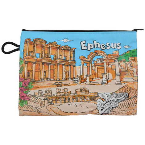 Ephesus Themed Turkish Woven Wallet 113x80x8 mm - 4