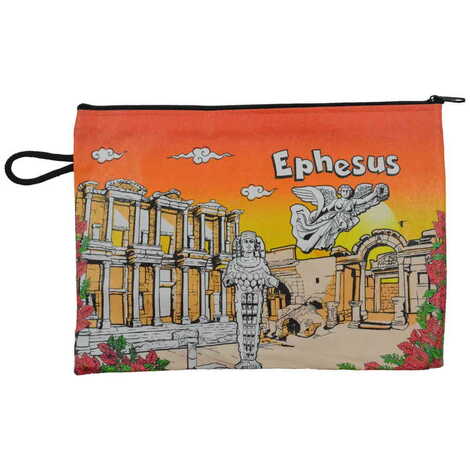 Ephesus Themed Turkish Woven Wallet 113x80x8 mm - 6