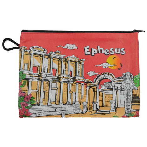 Ephesus Themed Turkish Woven Wallet 113x80x8 mm - 7