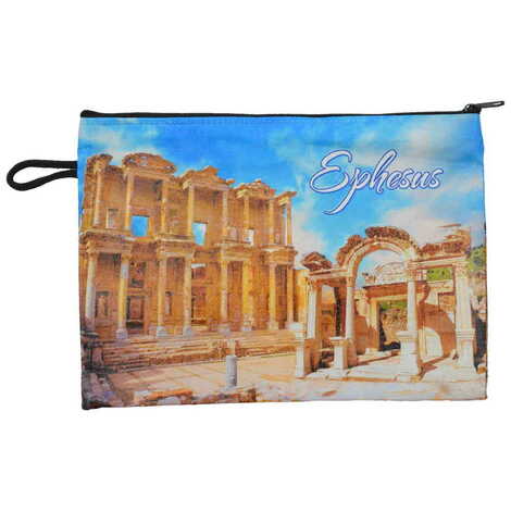 Ephesus Themed Turkish Woven Wallet 113x80x8 mm - 8